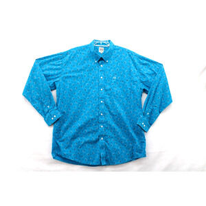 Cinch Shirt Men's XL Turquoise Long Sleeve Button Down Western Paisley Cowboy